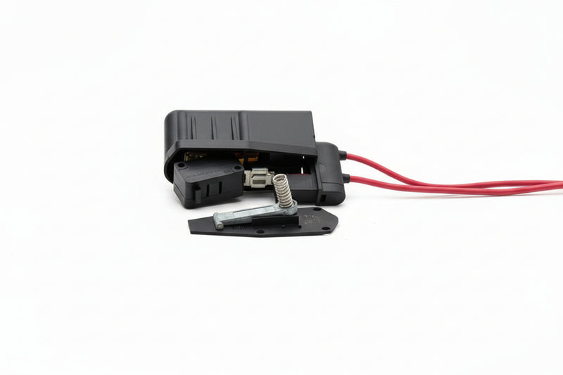 Electrical components on a white background