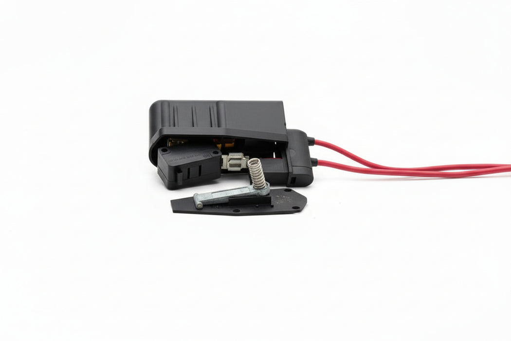 Electrical components on a white background