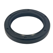 Black rubber seal on a white background