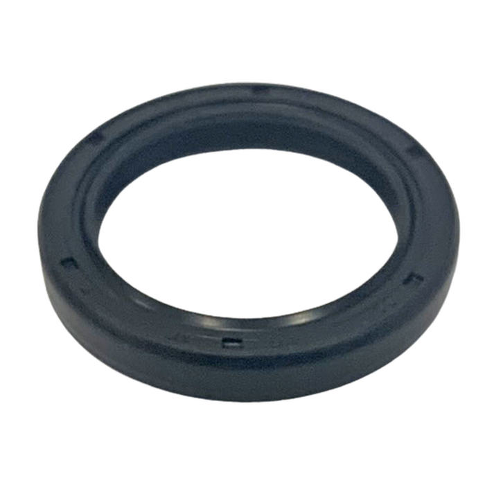 Black rubber seal on a white background