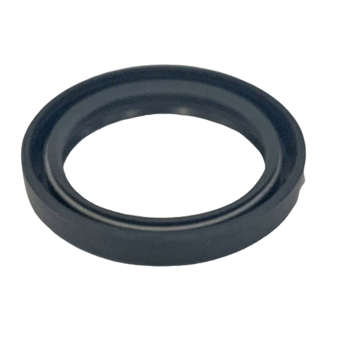 Black rubber seal on a white background