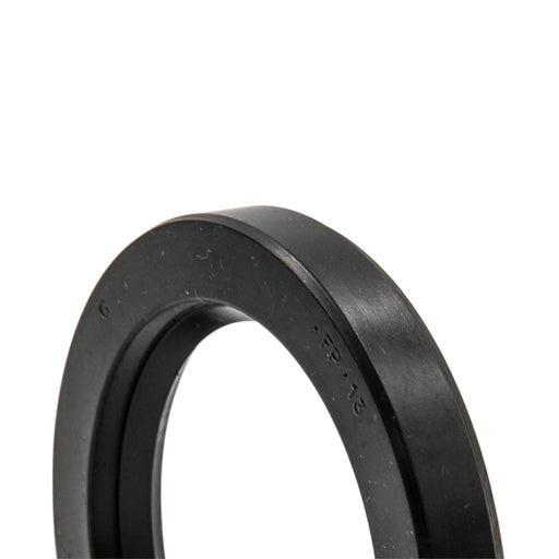 Black rubber seal on a white background