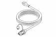 Diagram of a cable with connectors on a white background