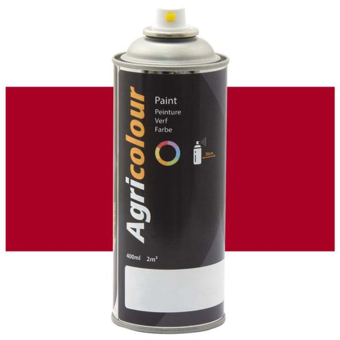 Agricolour spray paint can on a white background with a red rectangular block.
