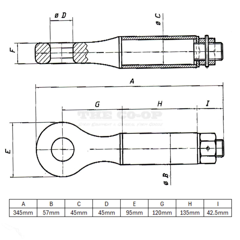 7 tonne swivel towing eye dimensions