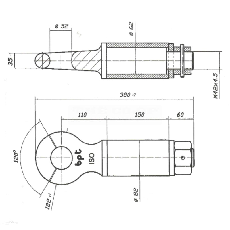 Towing eye dimensions image