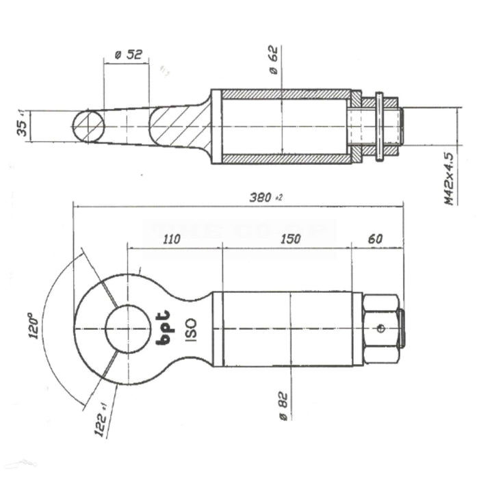 Towing eye dimensions image