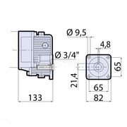 Annovi Reverberi Engine gearbox 1636 for AR30 model pump dimensions