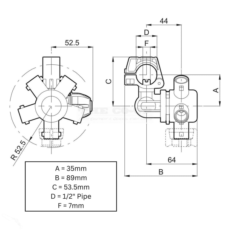 Silvan Replacement Part *Nozzle 3 Way 1/2In Nd F7 Bayonet (4064237)