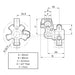 Silvan Replacement Part *Nozzle 3 Way 1/2In Nd F7 Bayonet (4064237)