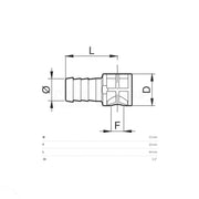 TeeJet Style Spray boom nozzle mount single barb 426413 dimensions
