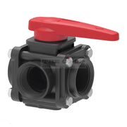 3-way bolted ball valves with side inlet and threaded couplings 45014A44 Ball Valve with 1" threads