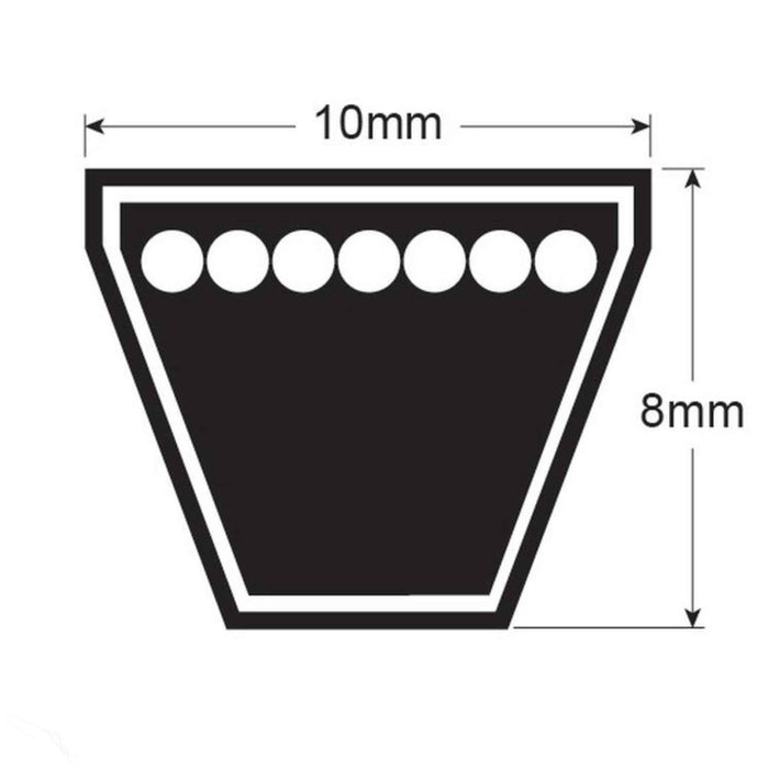 Raw Edge Cogged Belt - AVX Section - Belt No. AVX10x1550