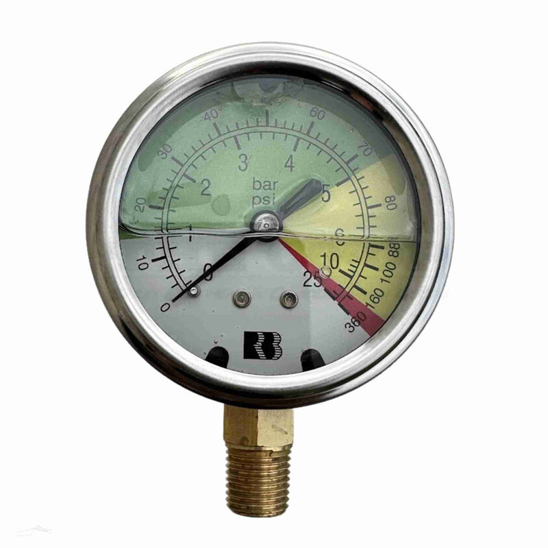 Dual Scale pressure gauge oil filled c99-223