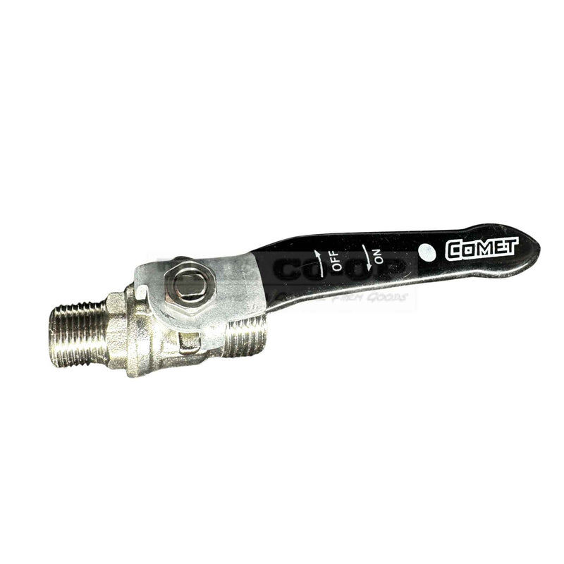 Valve handle with Comet branding on a white background