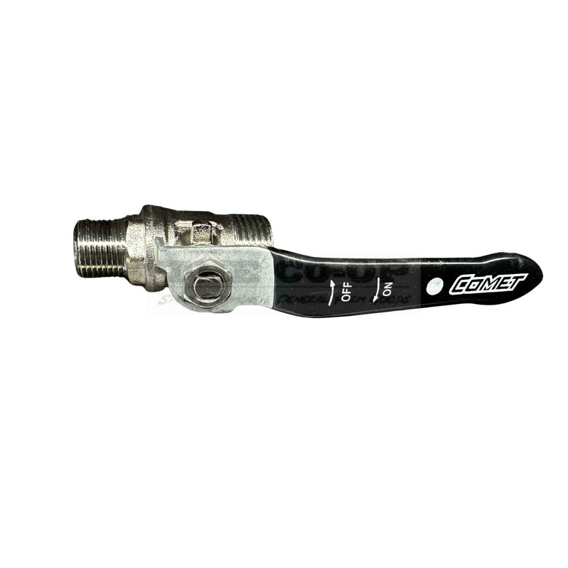 Valve handle with Comet branding on a white background