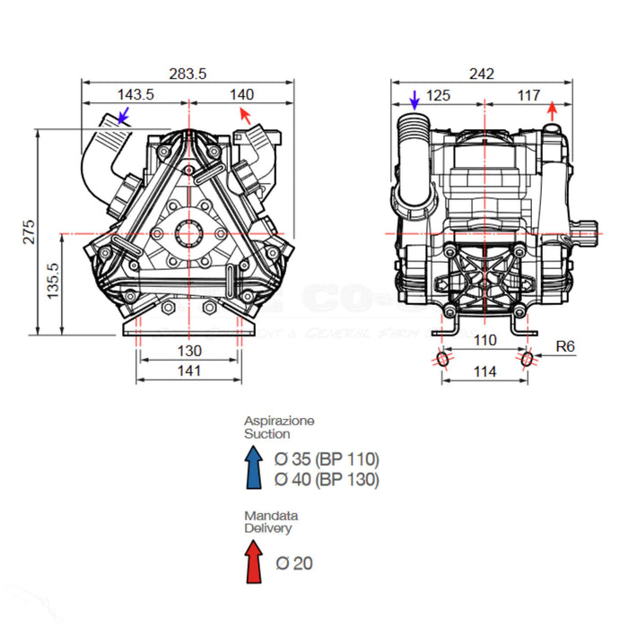 Silvan BP130/20 pump dimensions data CBP13020