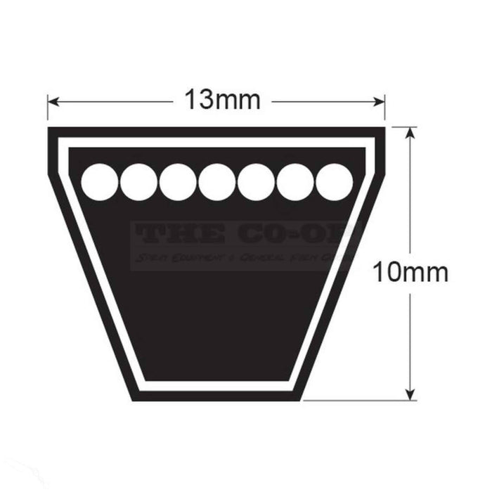 Raw Edge Cogged Belt - AVX Section - Belt No. AVX13x1025