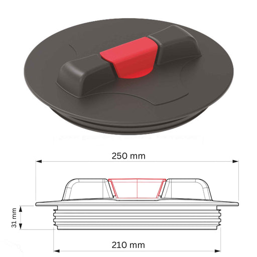 Silvan 255mm Tank Lid with Labarinth tyope vent G8146002