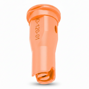 Orange plastic component with text on a white background