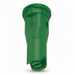 Green plastic component with text on a white background