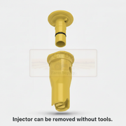 Purple farm supply injector with a white background
