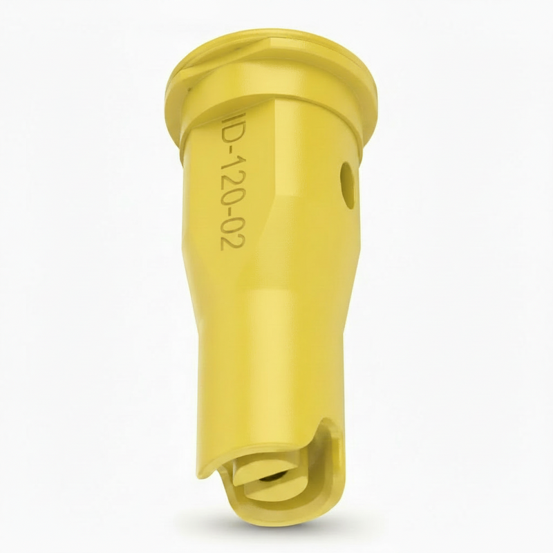 Purple plastic component with text on a white background