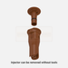 Two brown plastic injectors on a white background with text indicating they can be removed without tools.