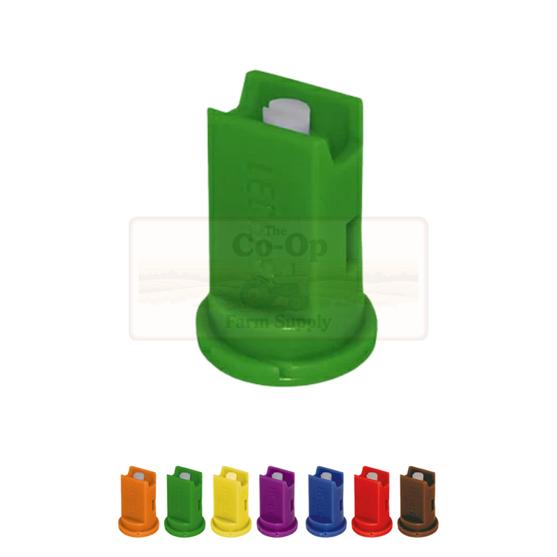 Lechler IDK ceramic nozzles highlighting  Green on white back ground