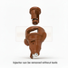 Brown plastic injector with detachable nozzle on a white background