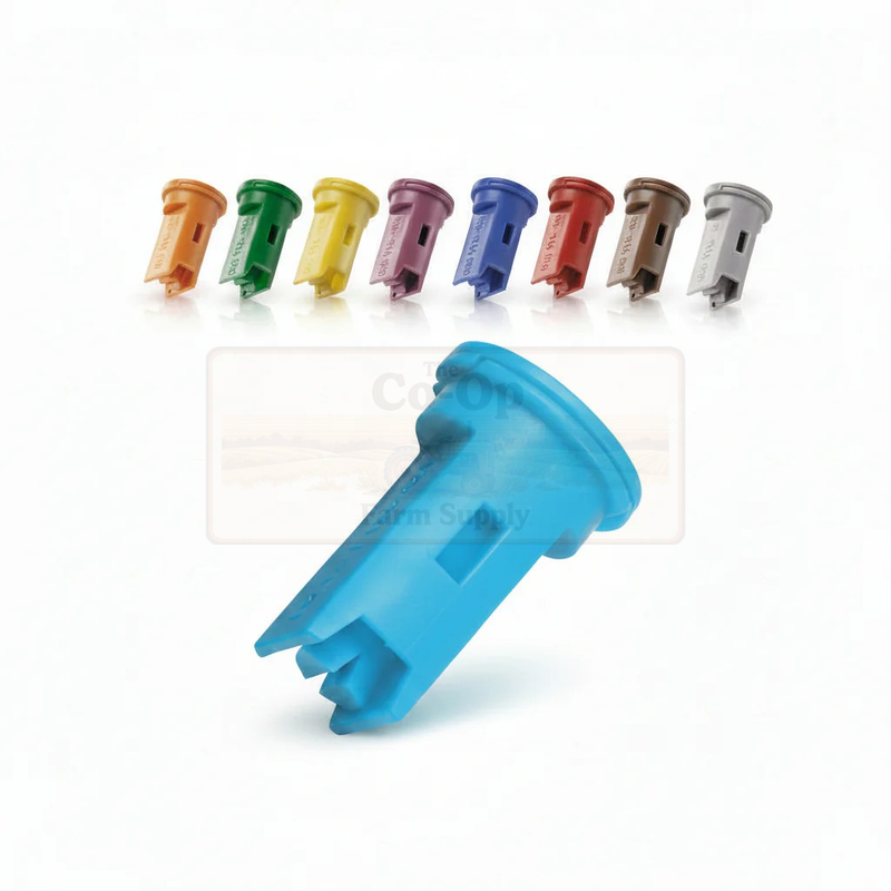 Set of colorful plastic nozzles on a white background