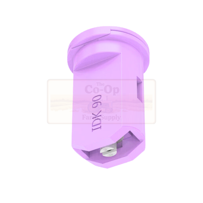 Lechler IDK 90° air induction flat an spray nozle on white back ground