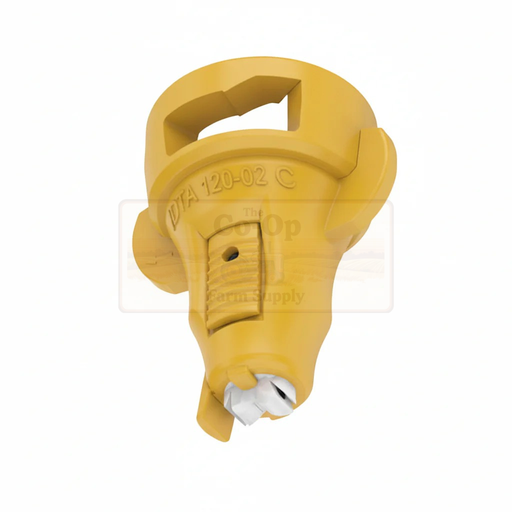 Lechler IDTA yellow nozzle on white back ground