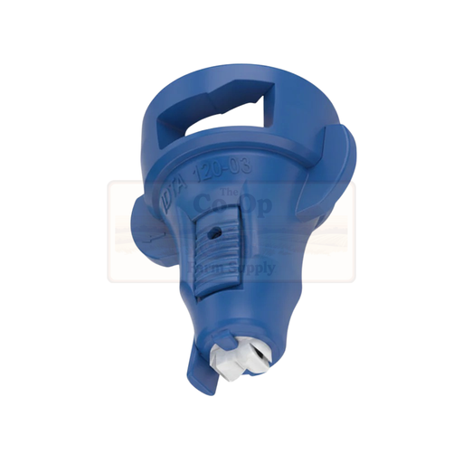 Lechler IDTA blue nozzle on white back ground