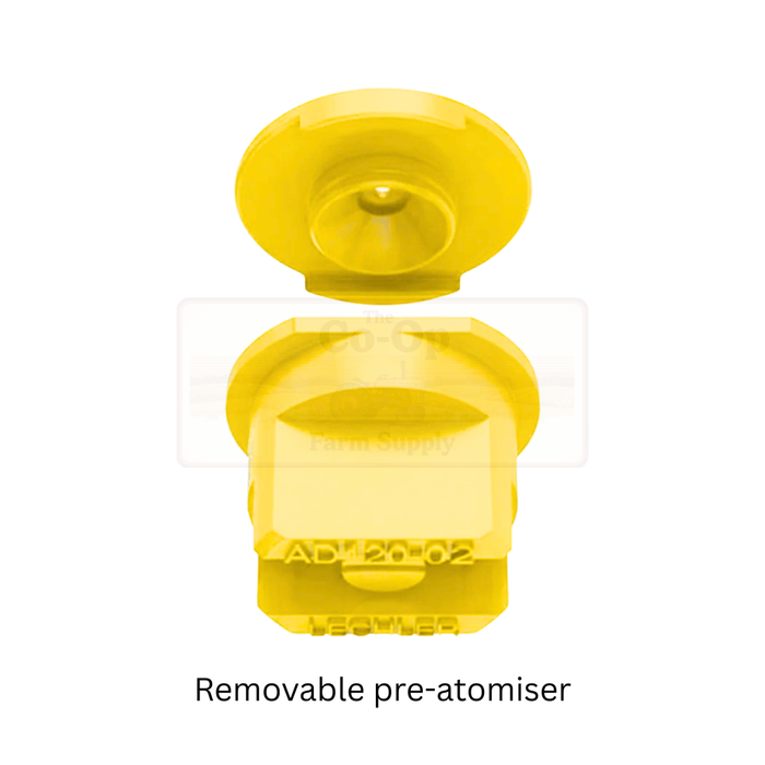 Yellow removable pre-atomiser on a white background