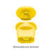 Yellow removable pre-atomiser on a white background