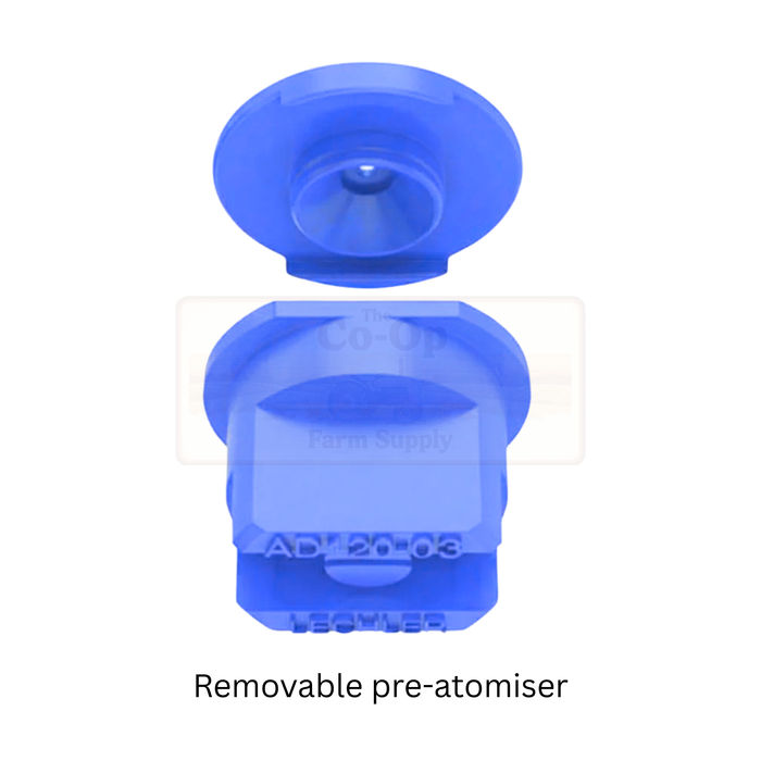 Blue removable pre-atomizer on a white background