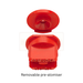 Red removable pre-atomiser on a white background