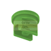 Green plastic Spray nozzle with 'The Co-Op Farm Supply' logo on a white background