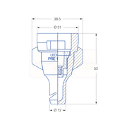 Dimension drawing for L.pre.130.05.pom nozzle