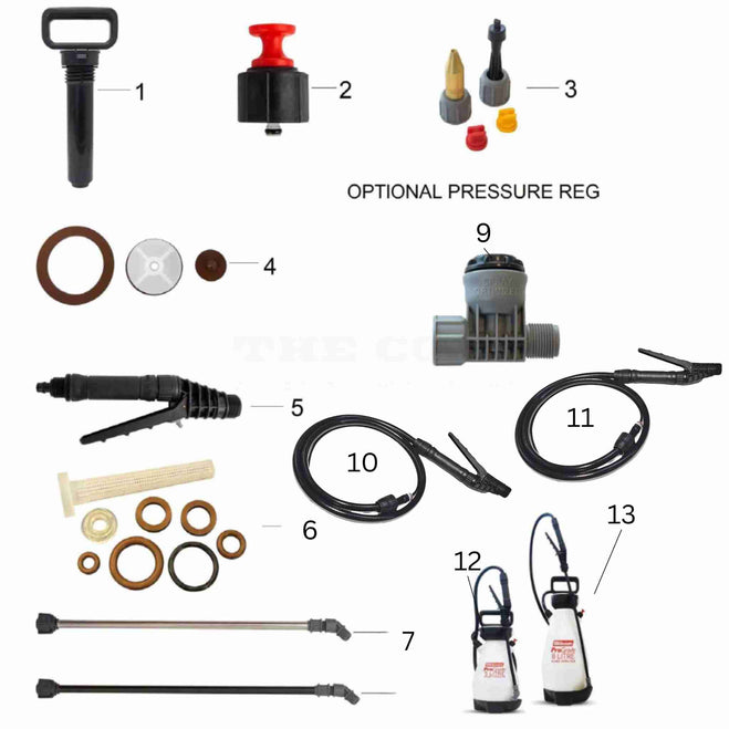 Silvan ProGrade 5 and 8 Litre Hand Pump Sprayer Spare Parts.