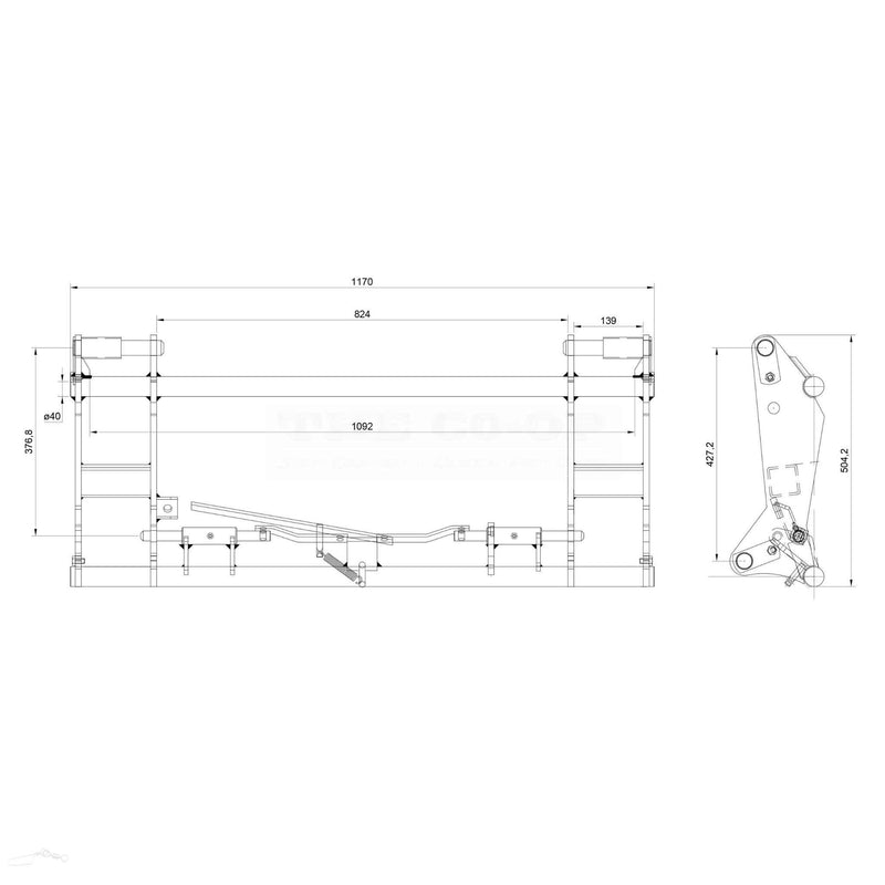 Loader Quick Change Frame - Mechanical Lock - DIMENSIONS