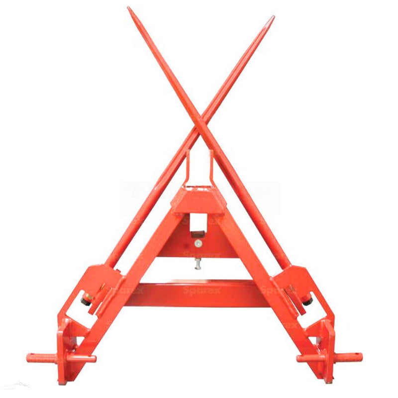 Bale frame with folded bale spikes rear view