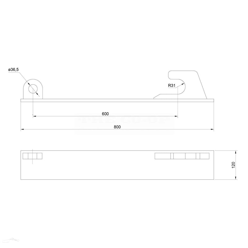  Loader Bracket (Pair), Replacement for: JCB QFit dimesnions