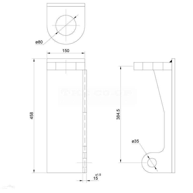 Loader Bracket (Pair), Replacement for: Matbro, John Deere. Dimensions