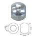 Metallic ball with dimensions on a white background s.1366