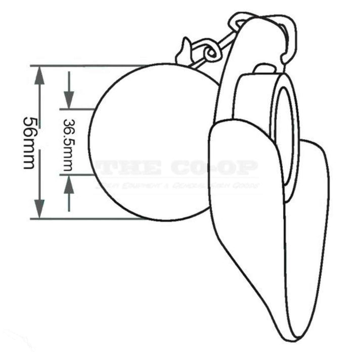 Rapid Hitch Lower Link Ball, Guide Cone and Linch Pin (Cat. 2/3) metric dmensions