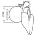 Rapid Hitch Lower Link Ball, Guide Cone and Linch Pin (Cat. 2/3) metric dmensions