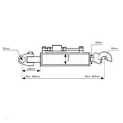 Hydraulic top link dimensions