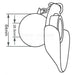 Heavy Duty Rapid Hitch Lower Link Ball Cat. 3/2, Guide Cone and Linch Pin metric dimensions